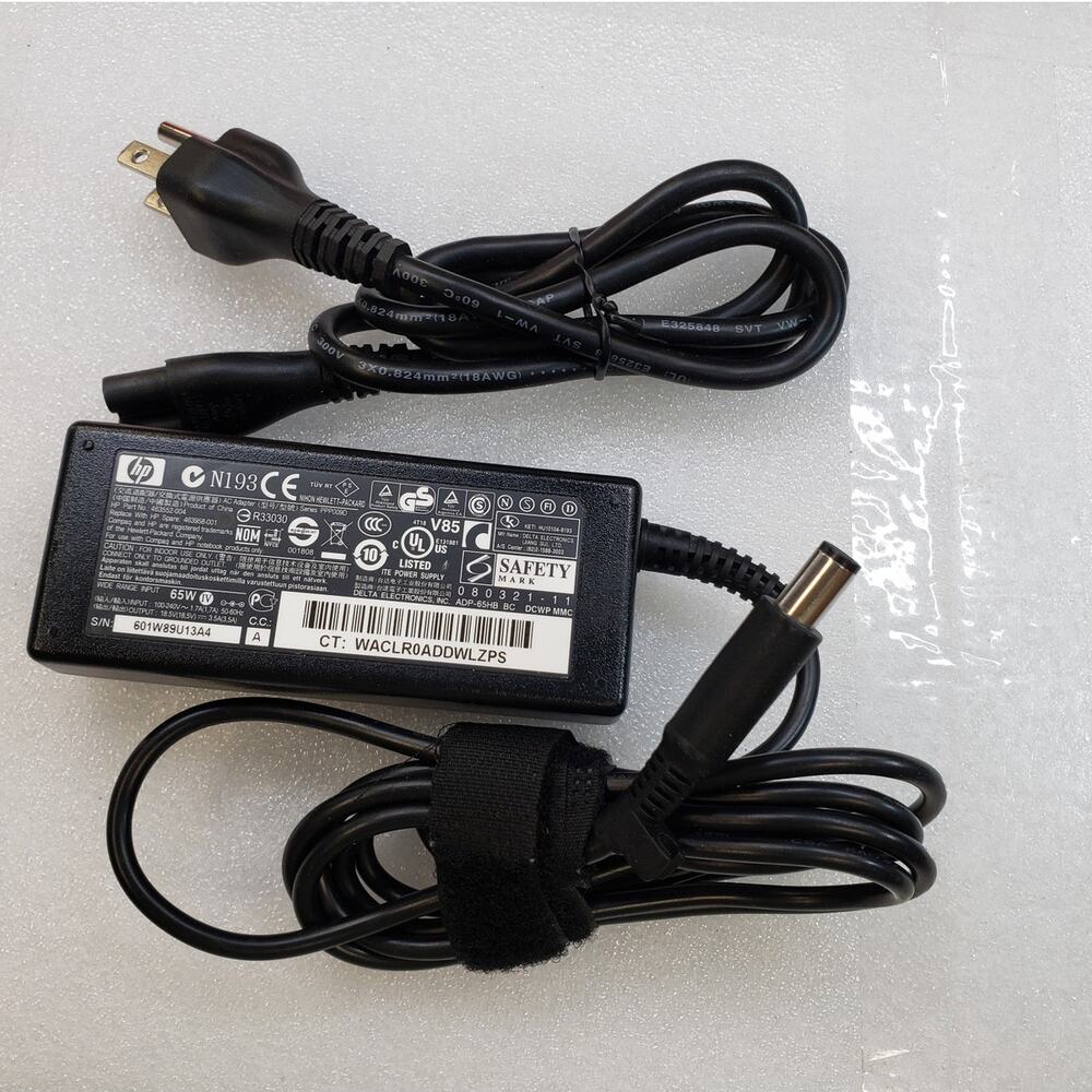 Laptop Charger AC Power Adapter 608425-001 18.5V 3.5A 65W 7MM Big tip